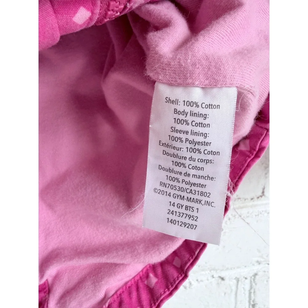 Gymboree Girls Pink Diamond Print Hooded Jacket‎ XS 4
